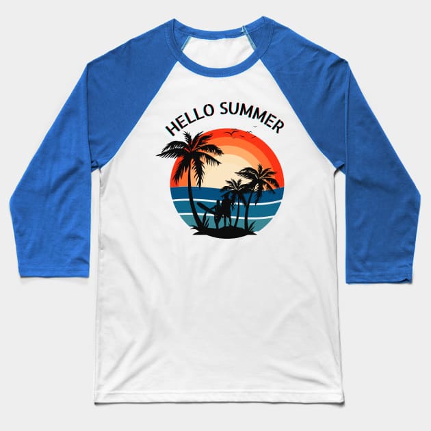 Hello Summer Tshirt, Vacation Shirt, Travel Tees Baseball T-Shirt by Salasala